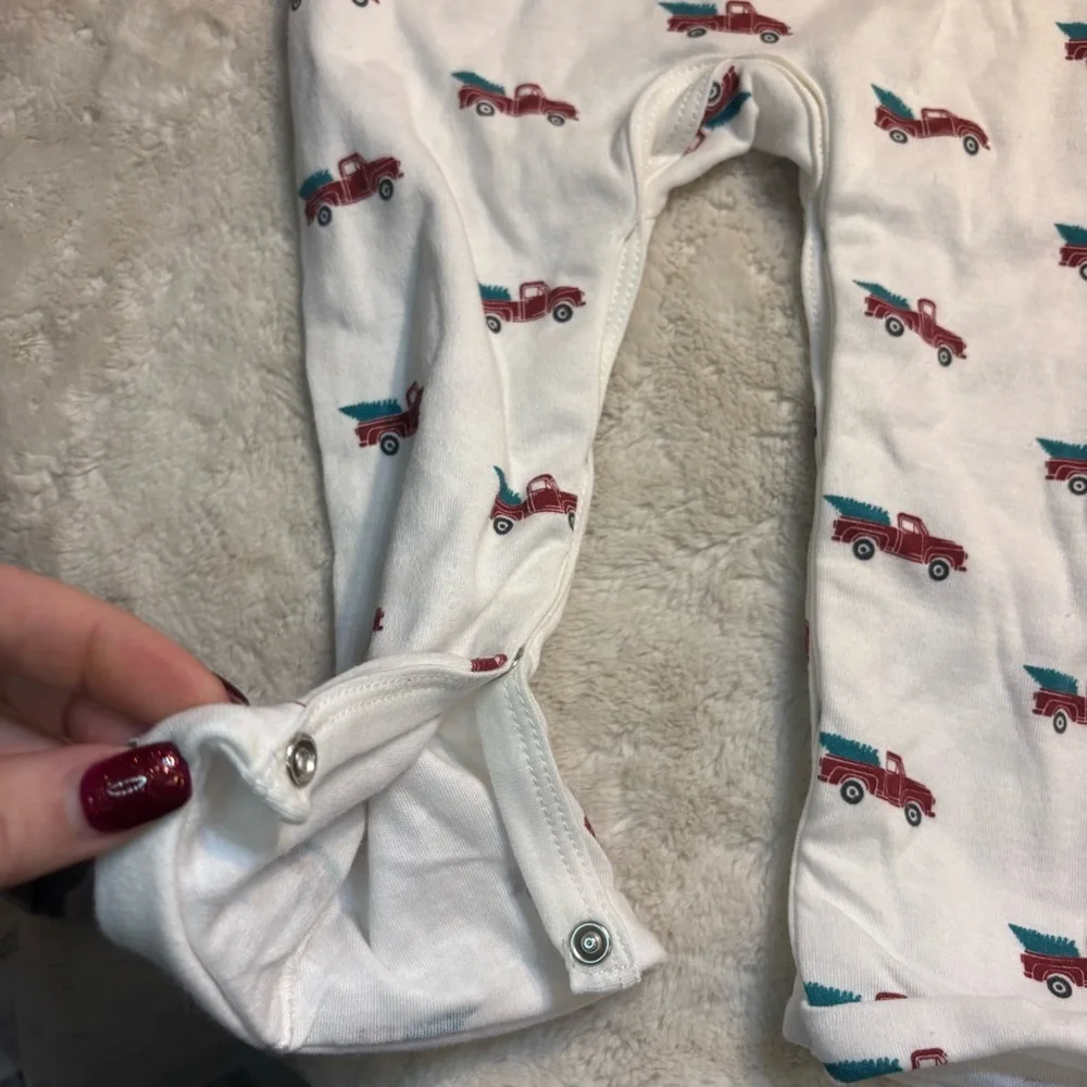 NWT Infant SET 18 months Bodysuit White w/Red Trucks & Grey Shirt & Red Slippers
